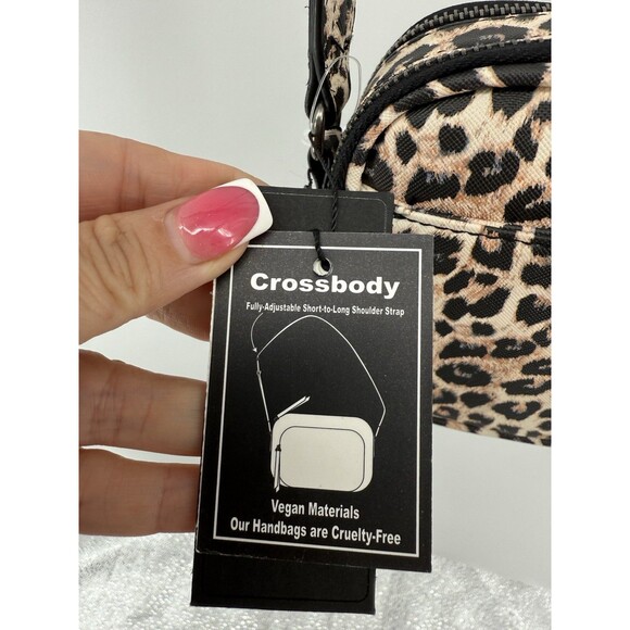 NWT Ed Hardy Heart & Rose Crossbody Bag - Cheetah Print - Picture 4 of 9